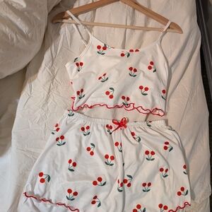 Cherry Print Pajama Set
